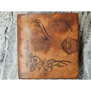 Vintage Tooled Leather Handkerchief Box - Ithaca, N.Y.